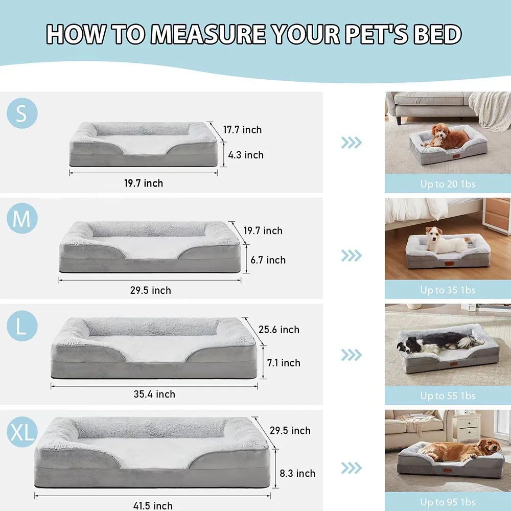 Waterproof plush dog sofa bed for medium and large dogs