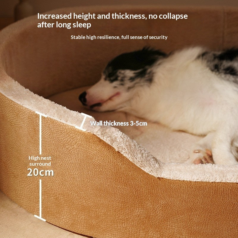 Soft fleece dog bed with raised sides for added security