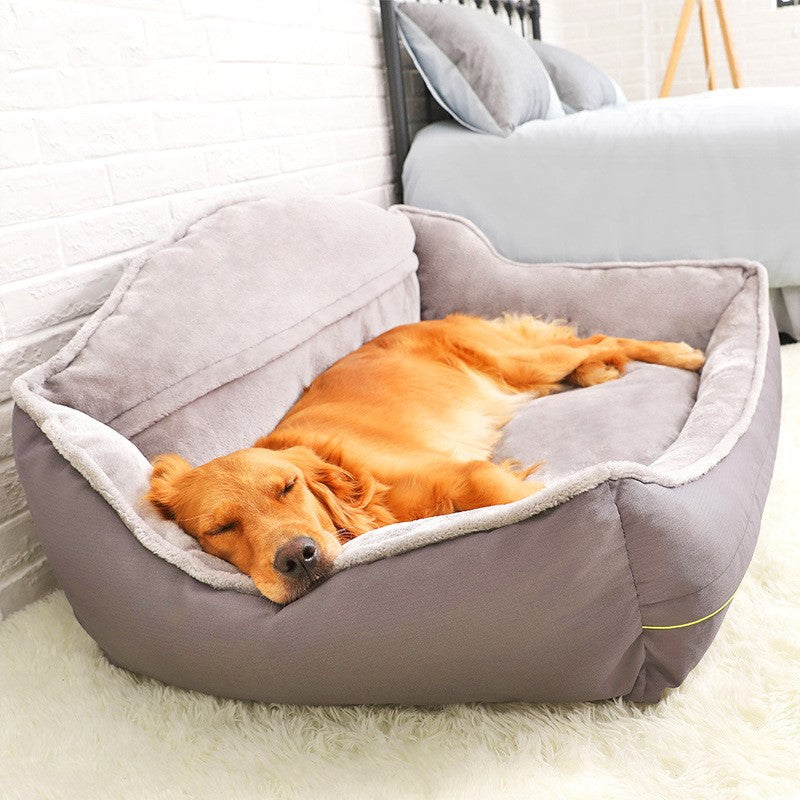 Luxury orthopedic dog sofa bed with raised bolster sides